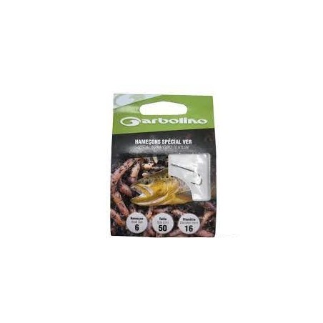 Hameçon monté truite spécial ver n"6 d/18