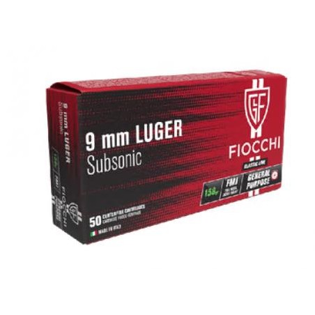 Cartouches Fiocchi 9X19 Subsonic 158gr