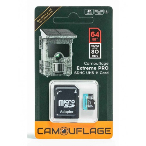 Carte SD 64Gb pour caméra Camouflage