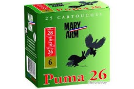 Cartouches Mary Arm Puma 26 Cal 28/70 Plb 6