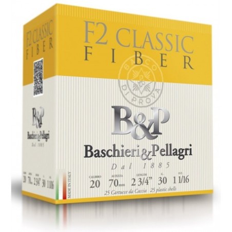 B&P- Cartouche F2 Classic Fiber cal20/70 (Plombs aux choix)