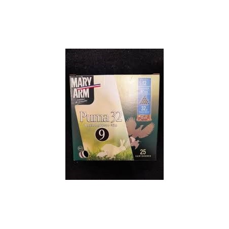 Cartouches Mary Arm Puma 32 bourre grasse Cal 12/70 Plb 9