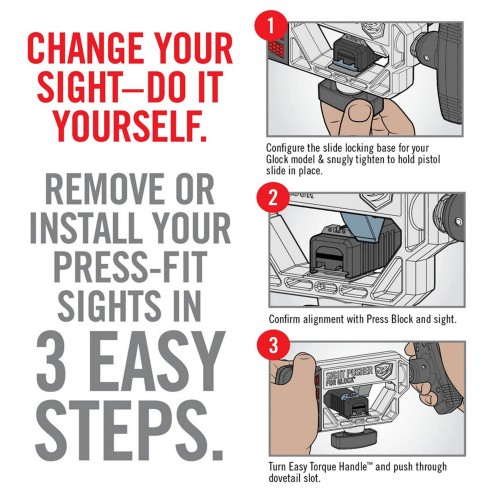 Presse pour organes de visées Glock