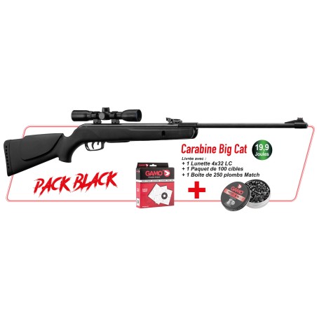 GAMO - Pack black 19.9J + accessoires
