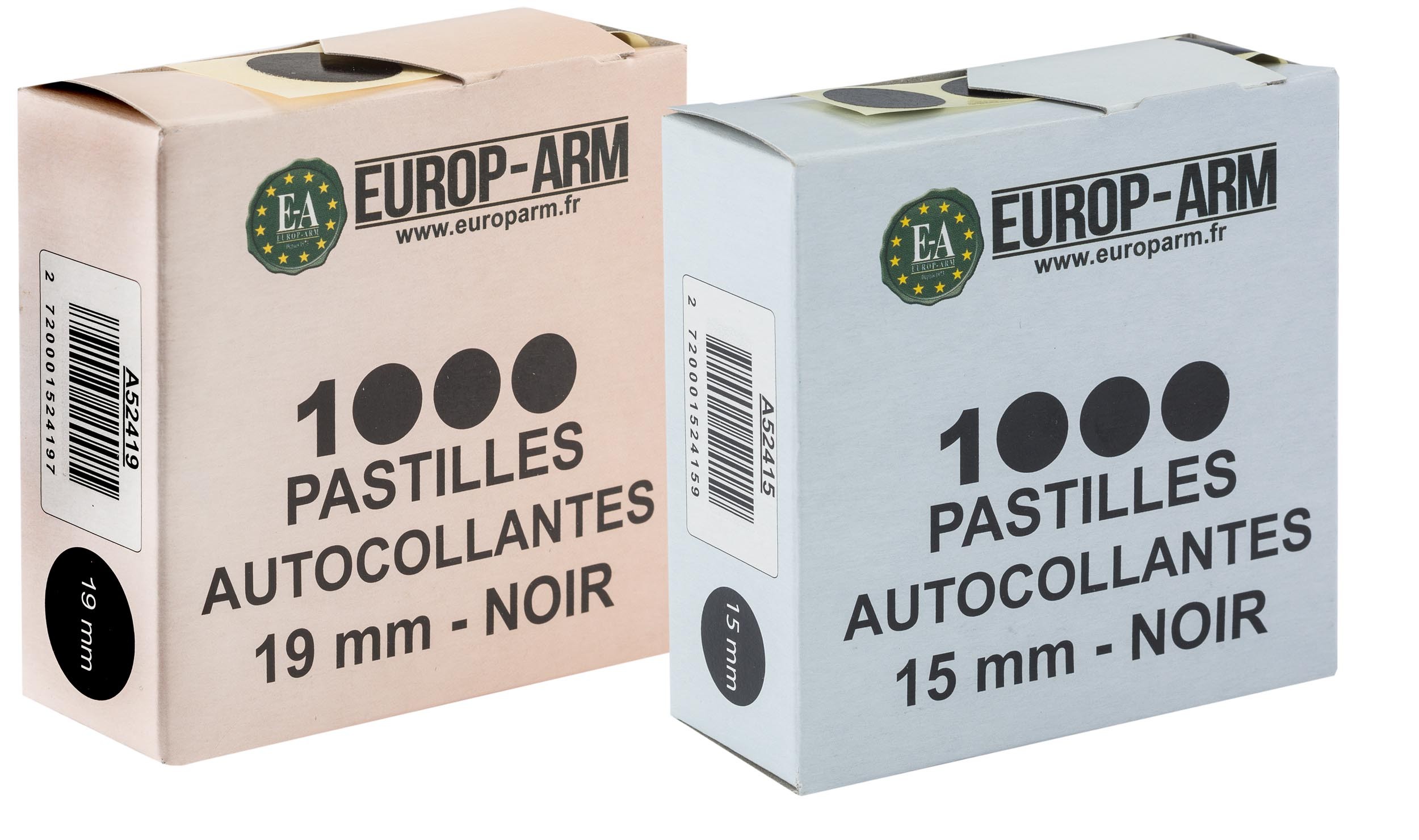 Pastilles 19mm autocollantes noires