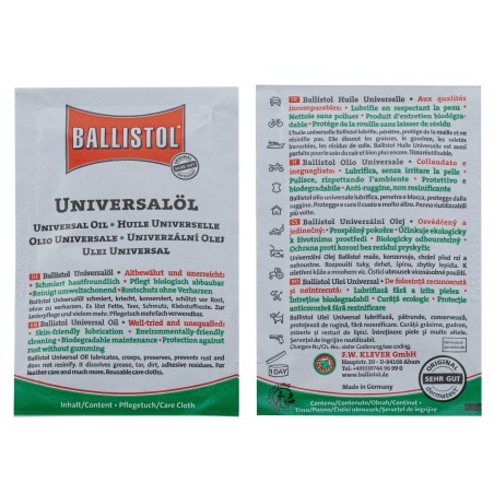 Boite de 10 lingettes huile universelle- Ballistol