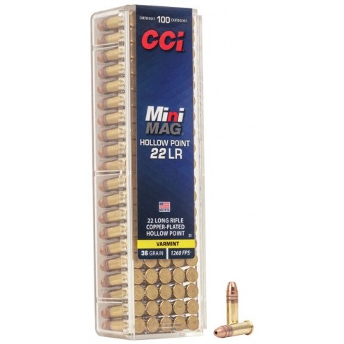 CCI - Cartouches MINI MAG 22LR Cuivrée HP 36g x100