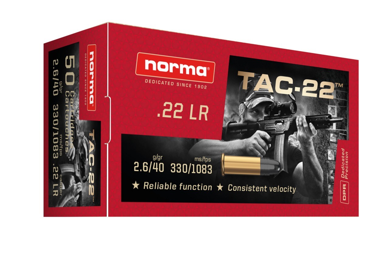 Cartouches Norma 22 LR 2.6/40gr Tac-22