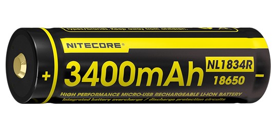 Nitecore - Batterie rechargeable 3400mah avec port usb