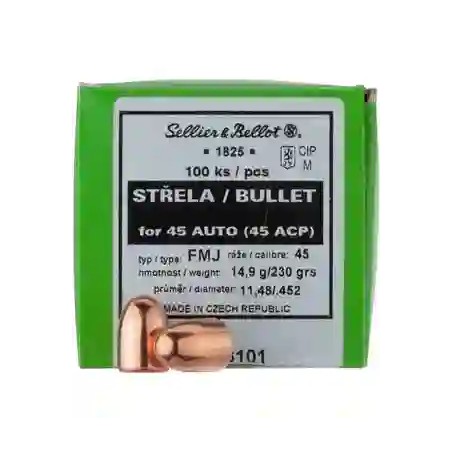 Sellier Bellot - Ogives cal. 45 auto x100