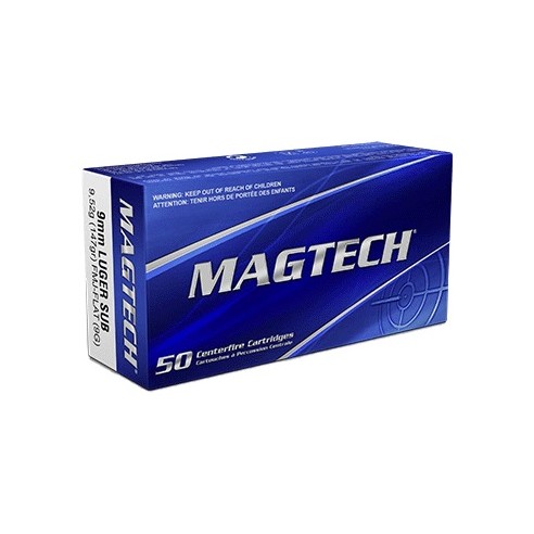 Magtech - Cartouches 9mm luger 147gr FMJ flat subsonic