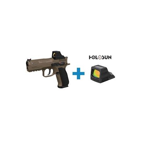 Pistolet CZ SHADOW 2 Compact Bronze avec Point Rouge HOLOSUN cal 9X19