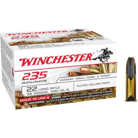 WINCHESTER - Balles cal22LR boite vracs x235 cuivré / 36GR