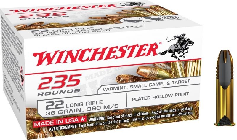 WINCHESTER - Balles cal22LR boite vracs x235 cuivré / 36GR