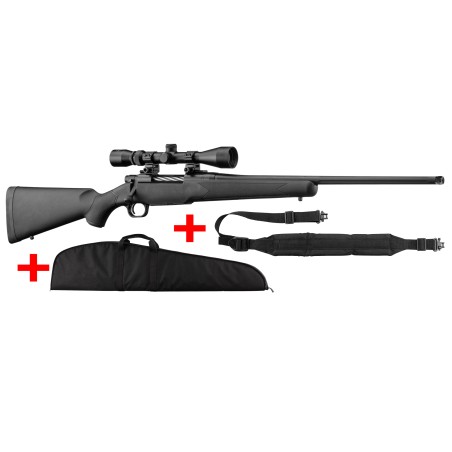 Pack Mossberg Patriot  - cal30-06 Springfield synth canon fileté + lunette 3-9x40 + bretelle + housse