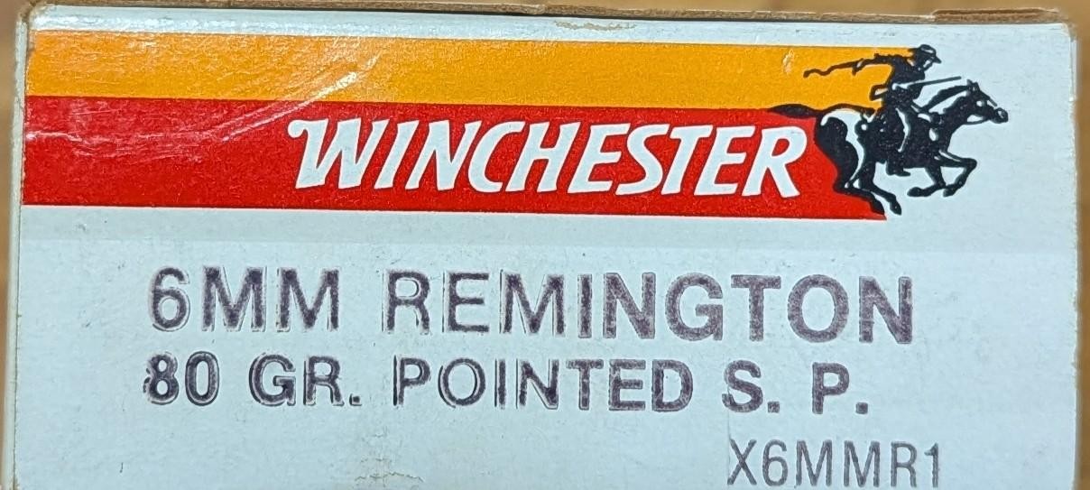 Cartouches Winchester 6mm rem - 80gr