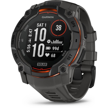Garmin - Montre GPS Instinct 3 Solar noir multifonctions.