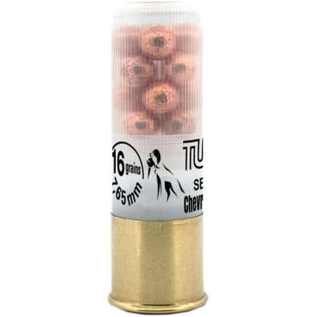 Cartouches TUNET chevrotine semi magnum cal 12-16 cuivrée