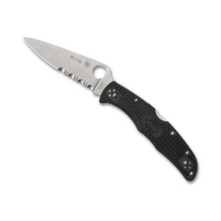 Spyderco Couteau ENDURA 4 THIN Red Line Semi-dentée