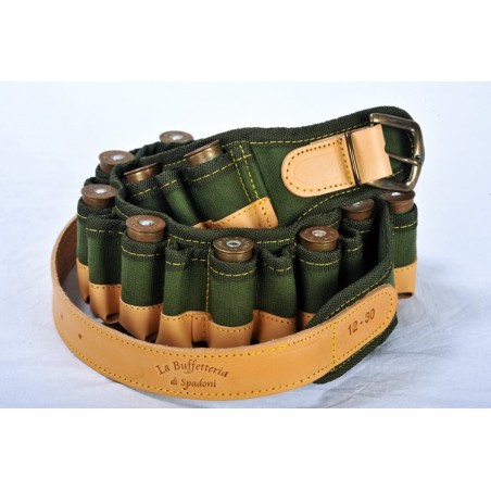 Cartouchière en cuir et cordura cal 12 - 25 tubes