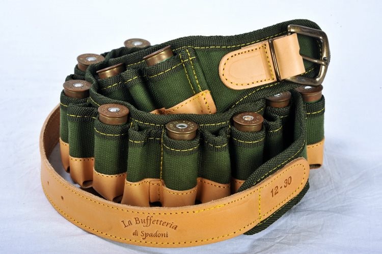 Cartouchière en cuir et cordura cal 12 - 25 tubes