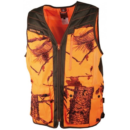 Somlys - Gilet camouflage orange/marron