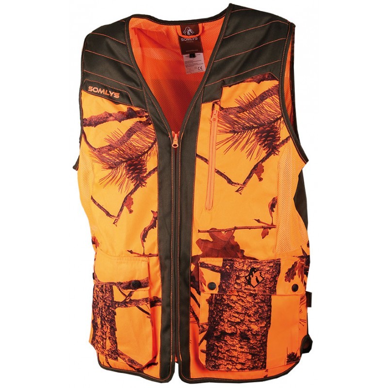 Somlys - Gilet camouflage orange/marron
