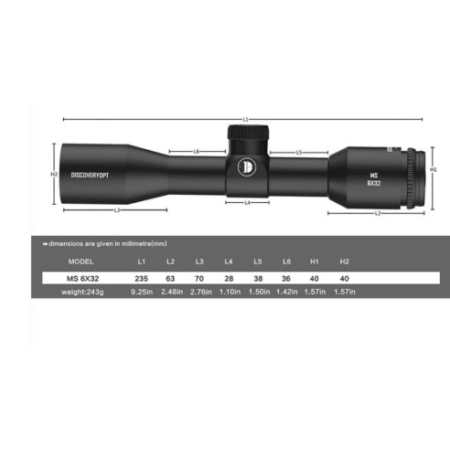Lunette de tir Discovery MS 6x32 SFP-MOA-