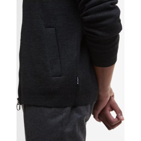 Barbour -  Pull Cardigan Zippe croscombe knitted gris charbonneuse