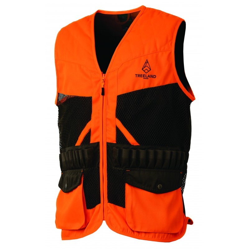 Gilet Treeland a maille orange et marron