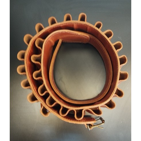Cartouchiere cuir cognac cal 12/25