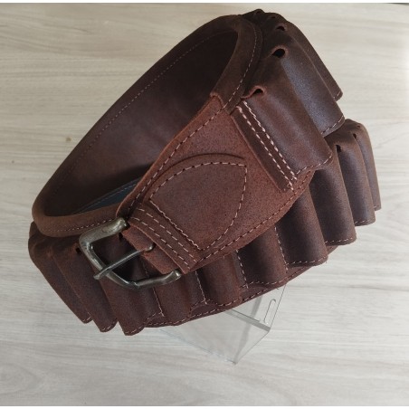 Cartouchière cuir daim retourné cal 12 - 30tubes