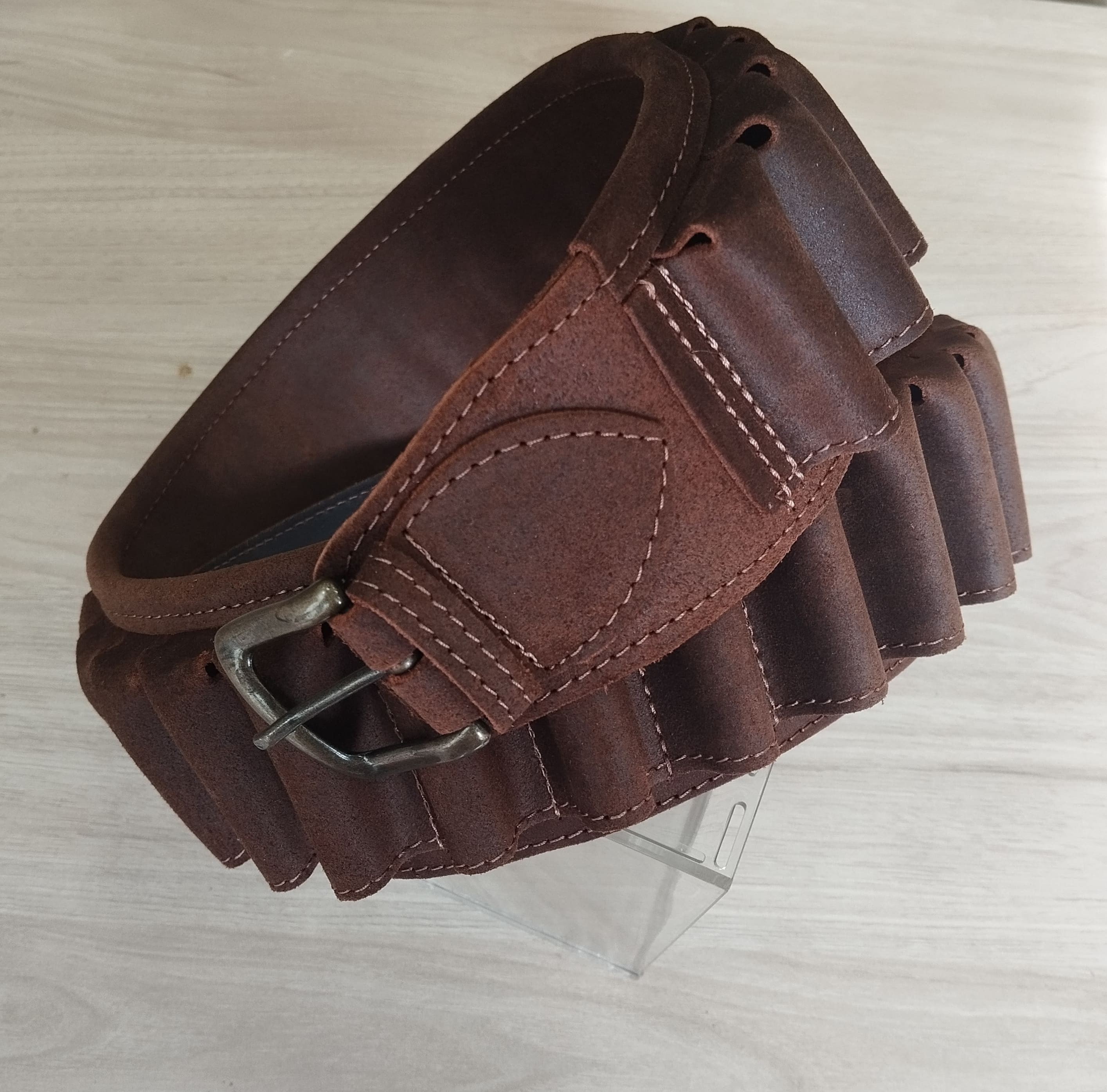 Cartouchière cuir daim retourné cal 12 - 30tubes