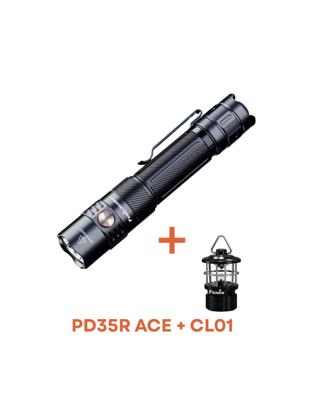 Kit Lampe FENIX - PD35R ACE + CL01 BLACK -  2000 LUMENS