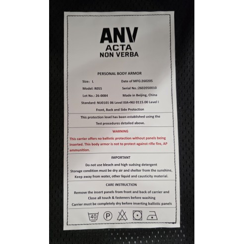 ANV Gilet low profile anti-trauma modèle R055 - L