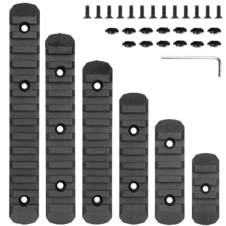 Kit 6 Rails M-lok Picatinny