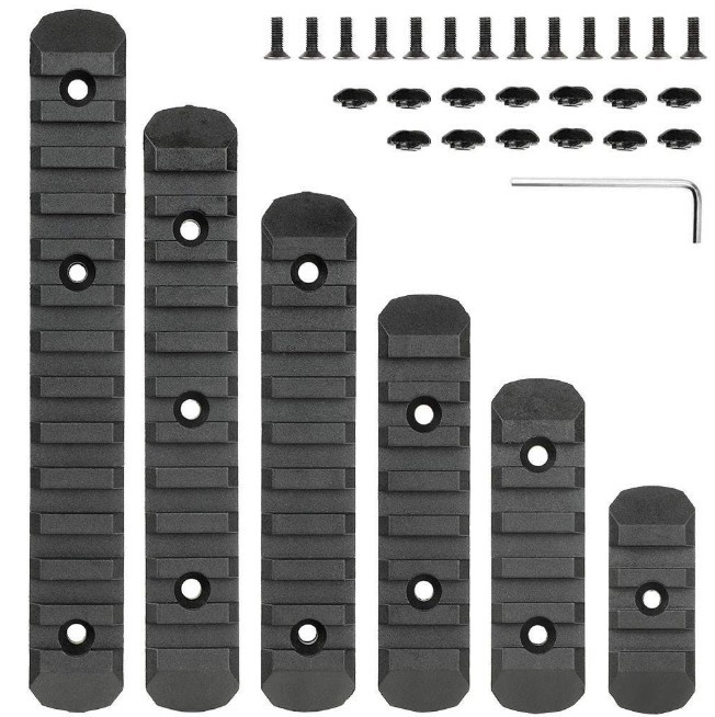 Kit 6 Rails M-lok Picatinny